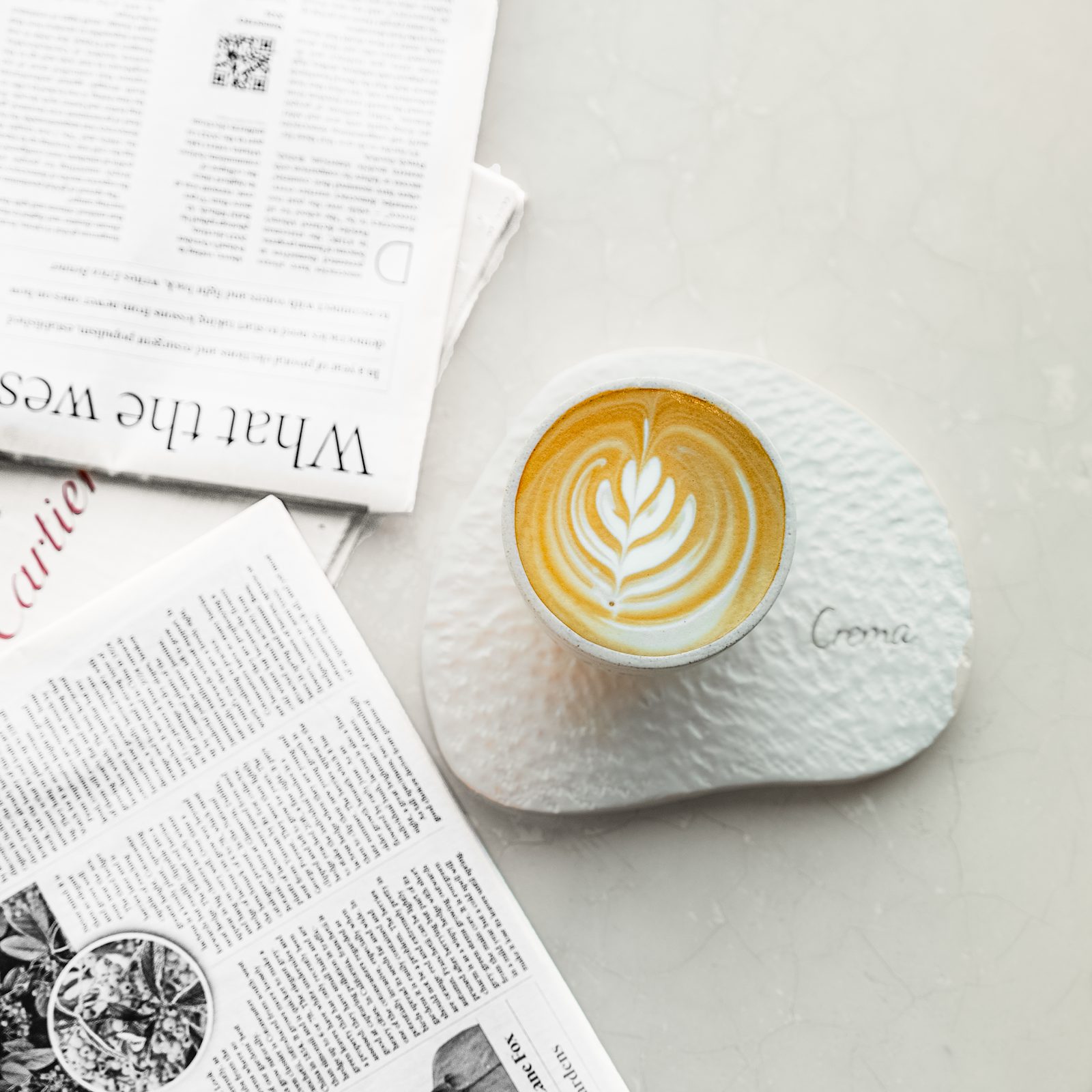 Flat white with latte art